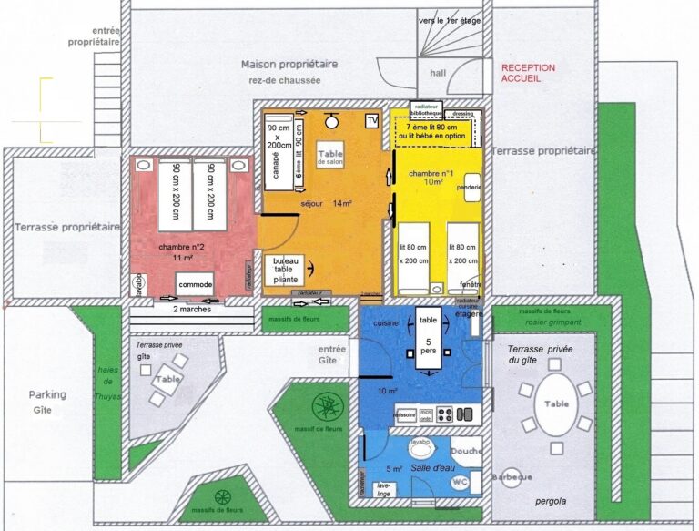 plan du Gîte Les Nymphéas à Crécy-la-Chapelle en Seine-et-Marne