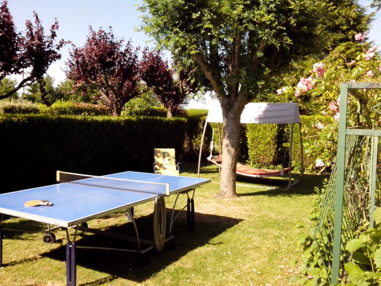 Cour avec table de ping pong du Gîte Les Nymphéas à Crécy-la-Chapelle en Seine-et-Marne