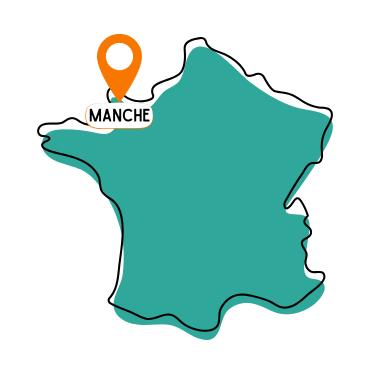carte Manche avec chien sortir et visiter