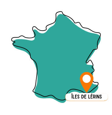 Les îles de Lérins où les chiens sont acceptés, sur la carte de France