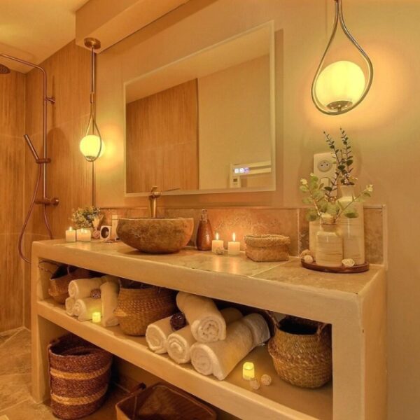 Salle de bain du Gîte Le Roc’h Jaudy dans les Côtes-d’Armor en Bretagne