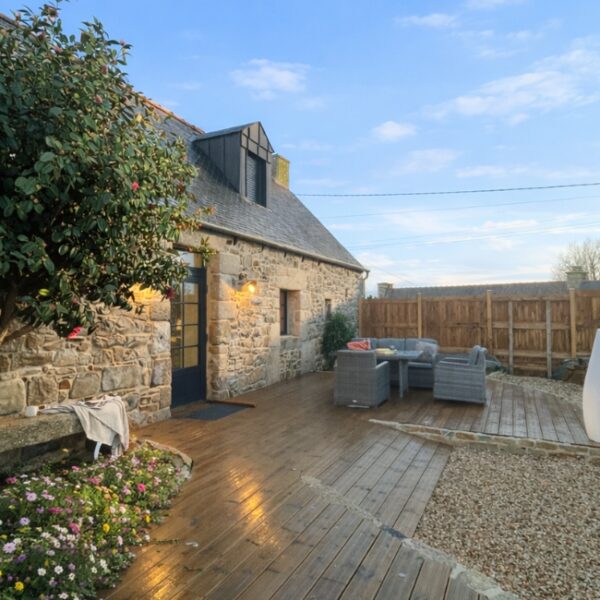 Terrasse du Gîte Le Roc’h Jaudy dans les Côtes-d’Armor en Bretagne