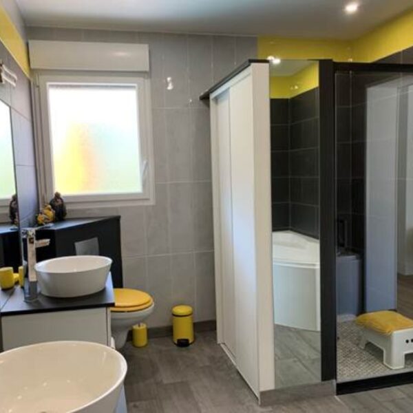 Salle de bain du Gîte Le Hâble d'Ault dans La Baie de Somme dans la Somme