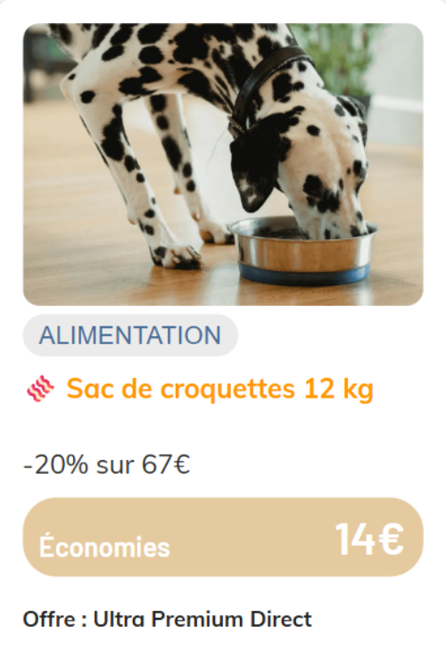 carte avantages emmenetonchien alimentation croquettes chiens chats