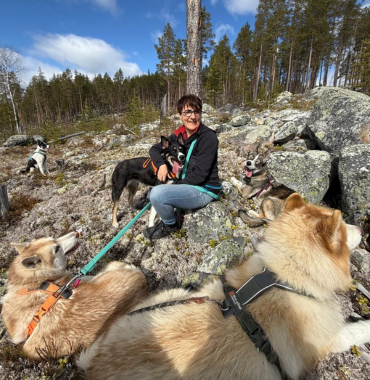 organisateur de séjour dans le Grand Nord en Suède avec un ou deux chiens