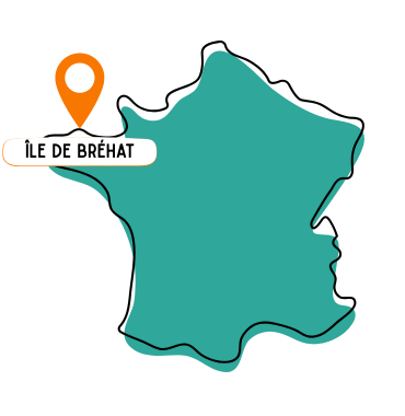 L'Île de Bréhat sur la carte de la France, dans les Côtes d'Armor, en Bretagne