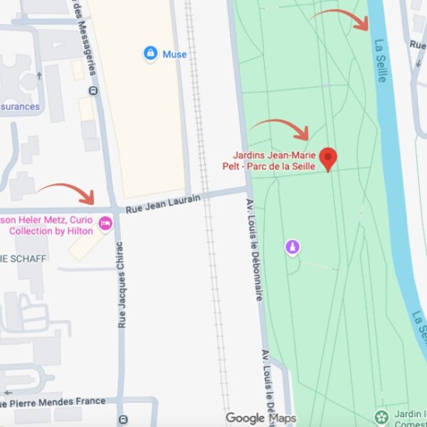 Carte de l'hôtel Maison Heler idéalement situé à côté d'un parc à Metz