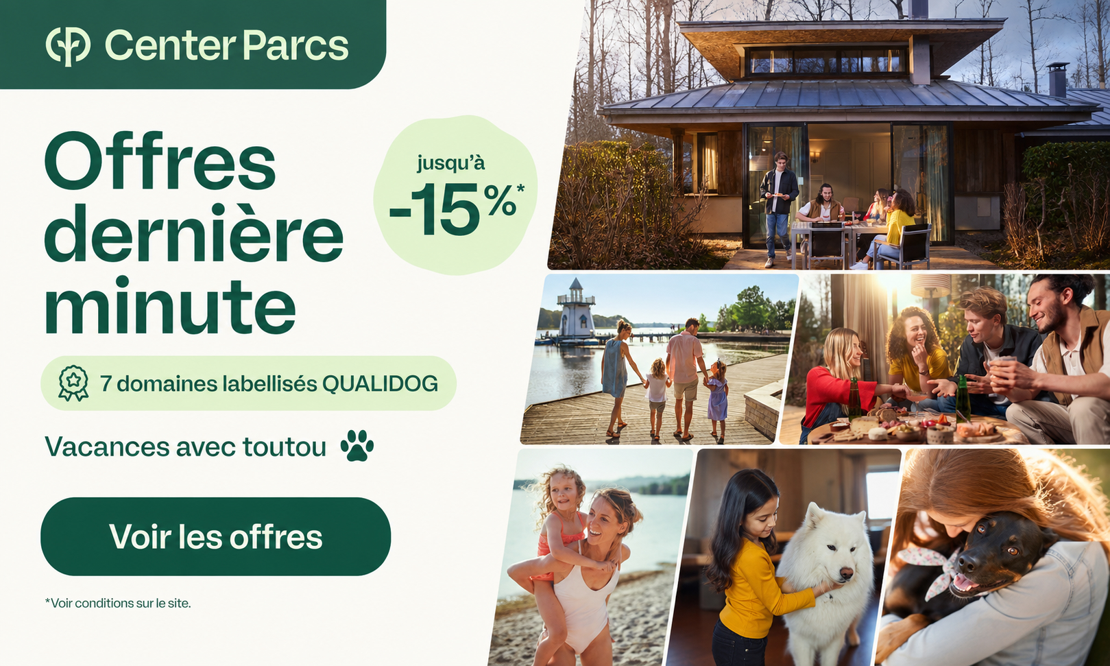 center parcs offre dernière minute dog-friendly