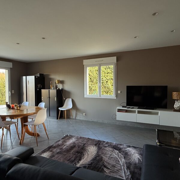 Grand salon avec télévision - Gîte Animals Cocoon à Aiglepierre, Jura, Franche-Comté