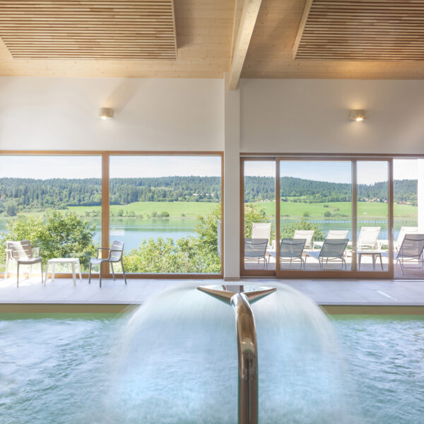 Piscine chauffée du SPA de l'Hôtel SPA Les Rives Sauvages à Malbuisson dans le Haut Doubs en Franche Comté