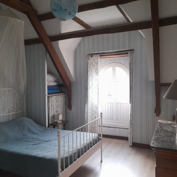 Double bedroom at the Gites du Manoir de Kerhir in Brittany in Trédarzec in the Côtes d'Armor