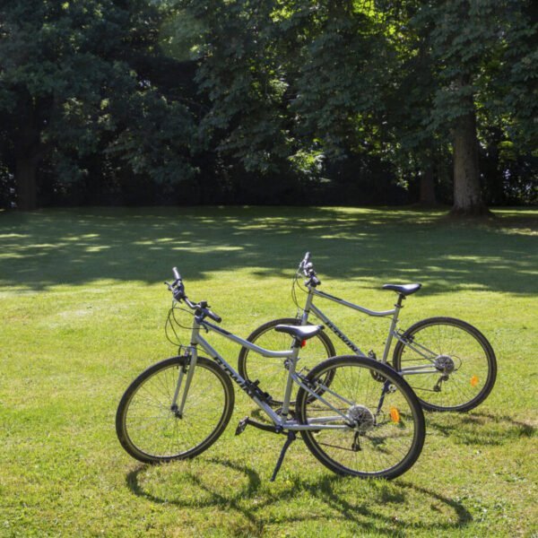 Vélo dans le parc de deux hectares des Demeures de Varennes ****, BW Signature Collection à Varennes-Jarcy en Essonne en île-de-France