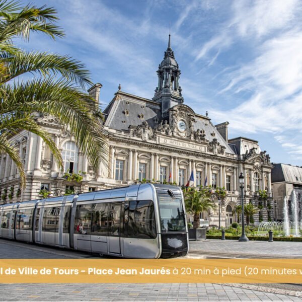 L'hôtel de ville de Tours à 20 minutes à pied de l'appartement Le Bichon en Indre-Et-Loire dans le Centre-val-de-Loire à Tours