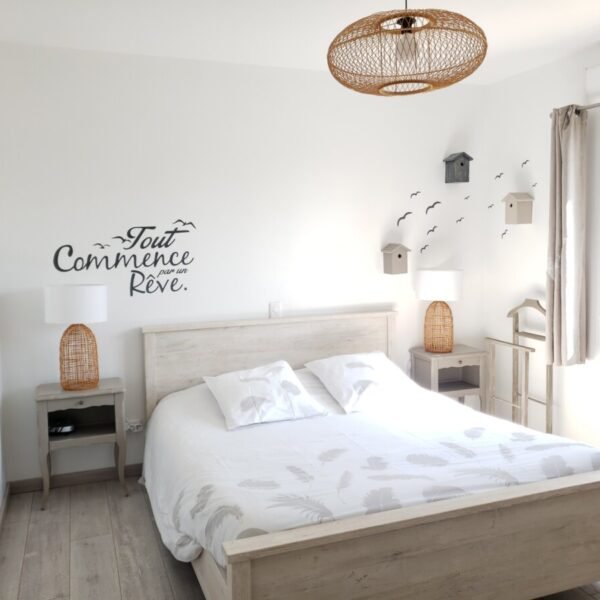 Chambre avec double lit à Les Gites en Baie de Somme à Saint Valery sur Somme dans la Somme en Hauts de France