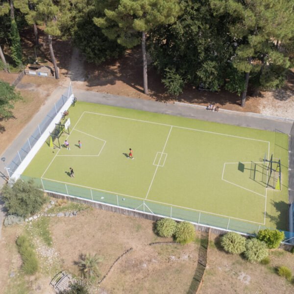 Terrain sportif du camping La Palmyre qui accepte les animaux.
