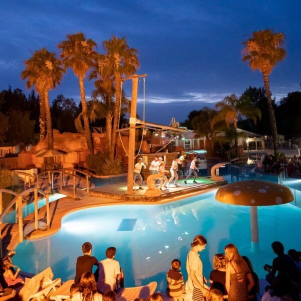 Soiree animee au Camping Les Palmiers à Hyères dans le Var en Provence-Alpes-Côte d'Azur