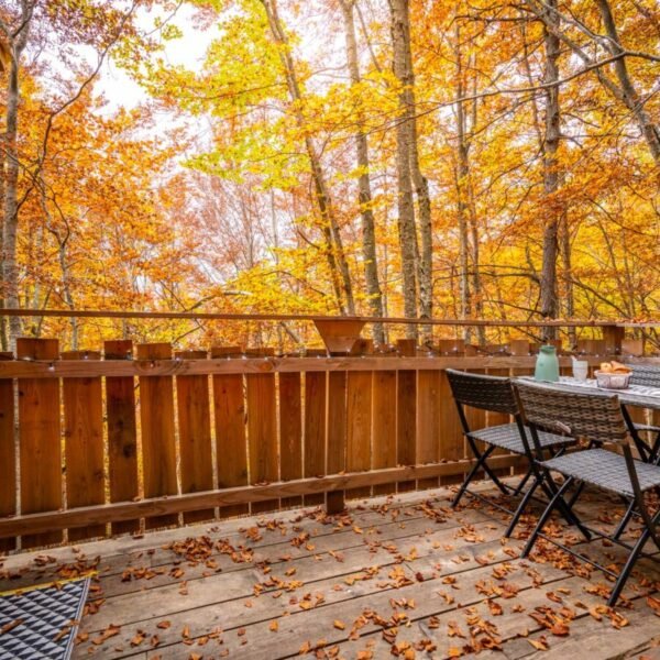 Terrasse des Cabanes Enchantées, hébergements insolites dans les Hautes Alpes dans le Parc naturel des Ecrins