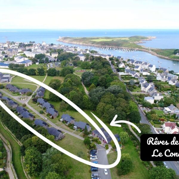 Vue du ciel du Village Beauséjour - vacances avec son chien en Bretagne
