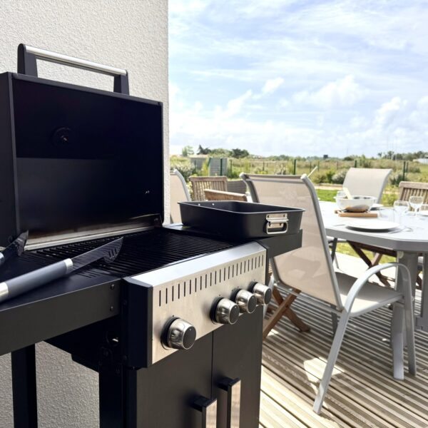 Terrasse du Gîte l' Évasion Sablée à Grivaud en Vendée