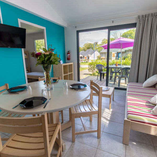 salon d'un hébergements du Village Beauséjour - vacances avec son chien en Bretagne